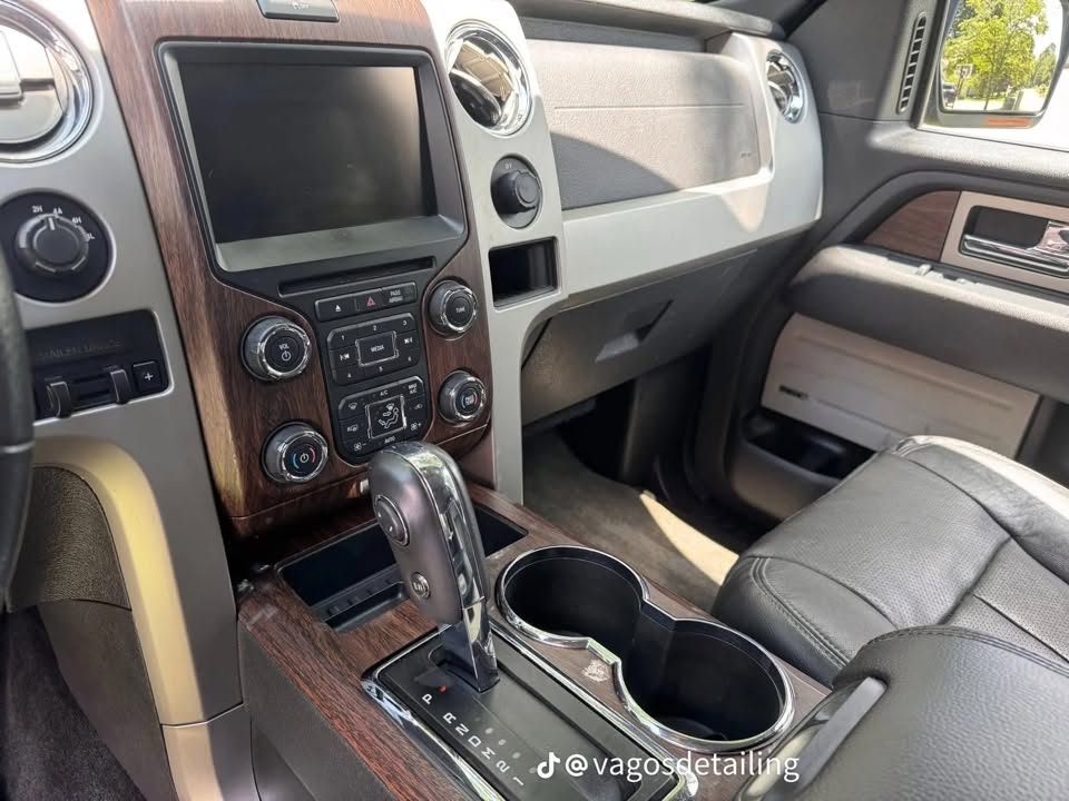 Vehicle console after detailing
